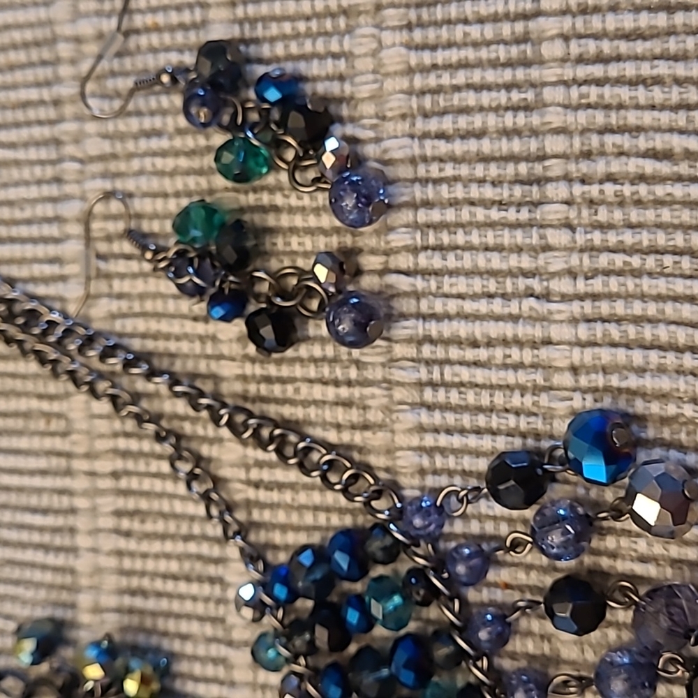 Bundle Two Statement Necklaces One Pair Matched E… - image 2